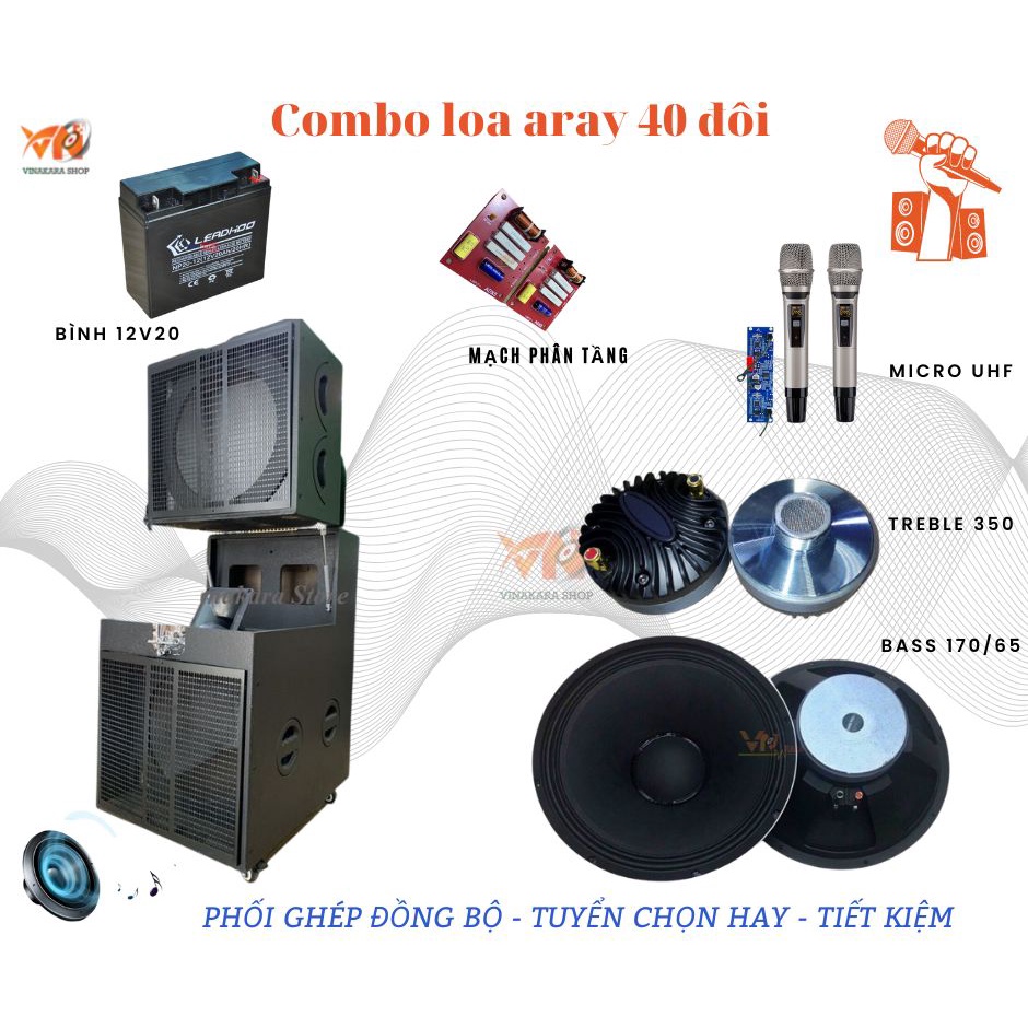 Vỏ thùng loa kéo array bass 40 đôi (2 bass 4T), mạch 19X38 chất lượng, lưới nhập khẩu, combo