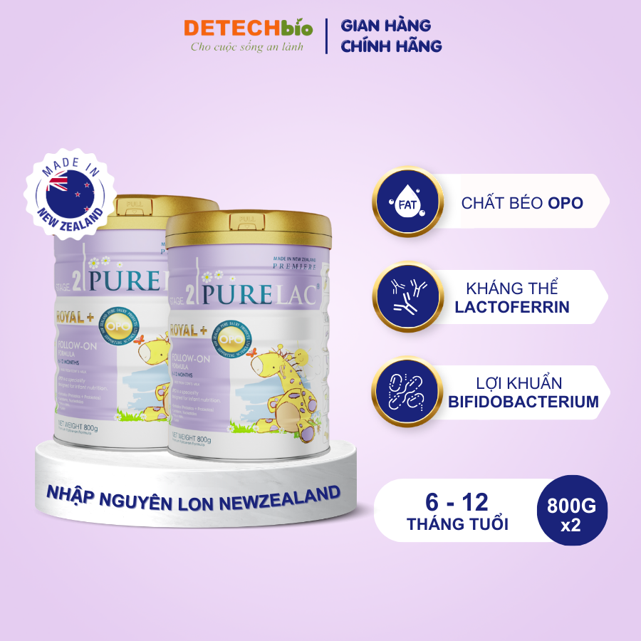Combo 2 Sữa bột PURELAC 2 800g nhập khẩu NewZealand