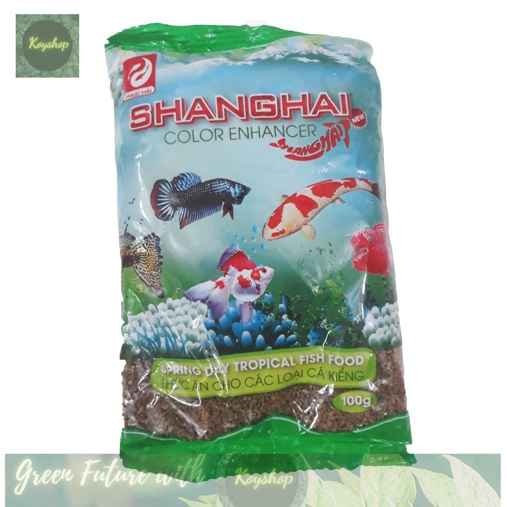 Cám cá Shanghai thức ăn cho cá lên màu 100g size 3mm.