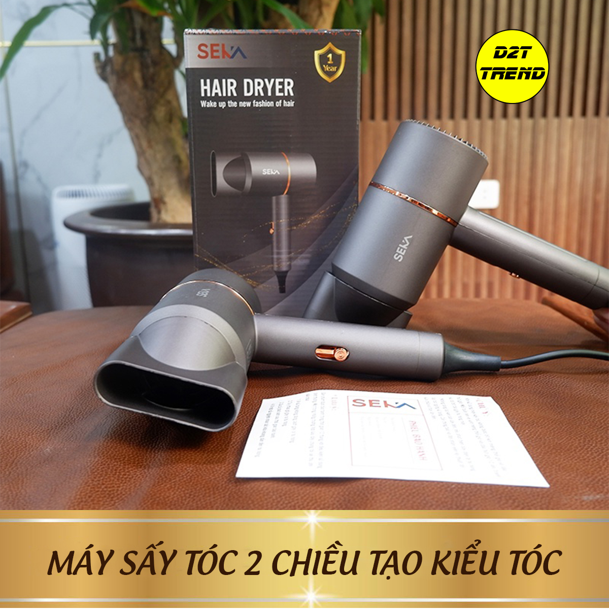 Máy sấy tóc 2 chiều, tạo kiểu tóc chính hãng SEKA máy sấy tạo kiểu ion âm chống khô tóc
