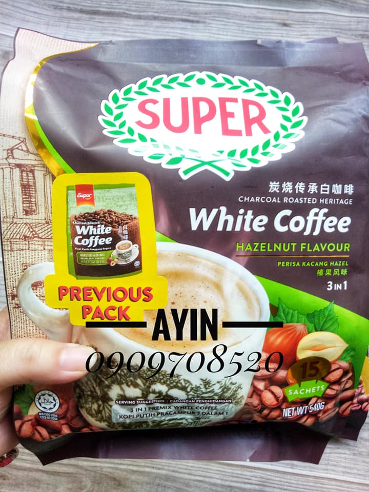 [HCM]( Bao Bì Mới ) Cà Phê Trắng Super Vị Hạt Dẻ - Super White Coffee Hazelnut Malaysia