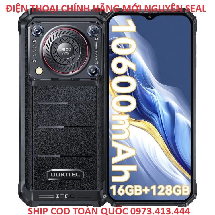 Điện thoại oukitel wp36, ram 16gb, room 128gb, pin 10.600mah , chống sốc chống va đập chống nước giá rẻ