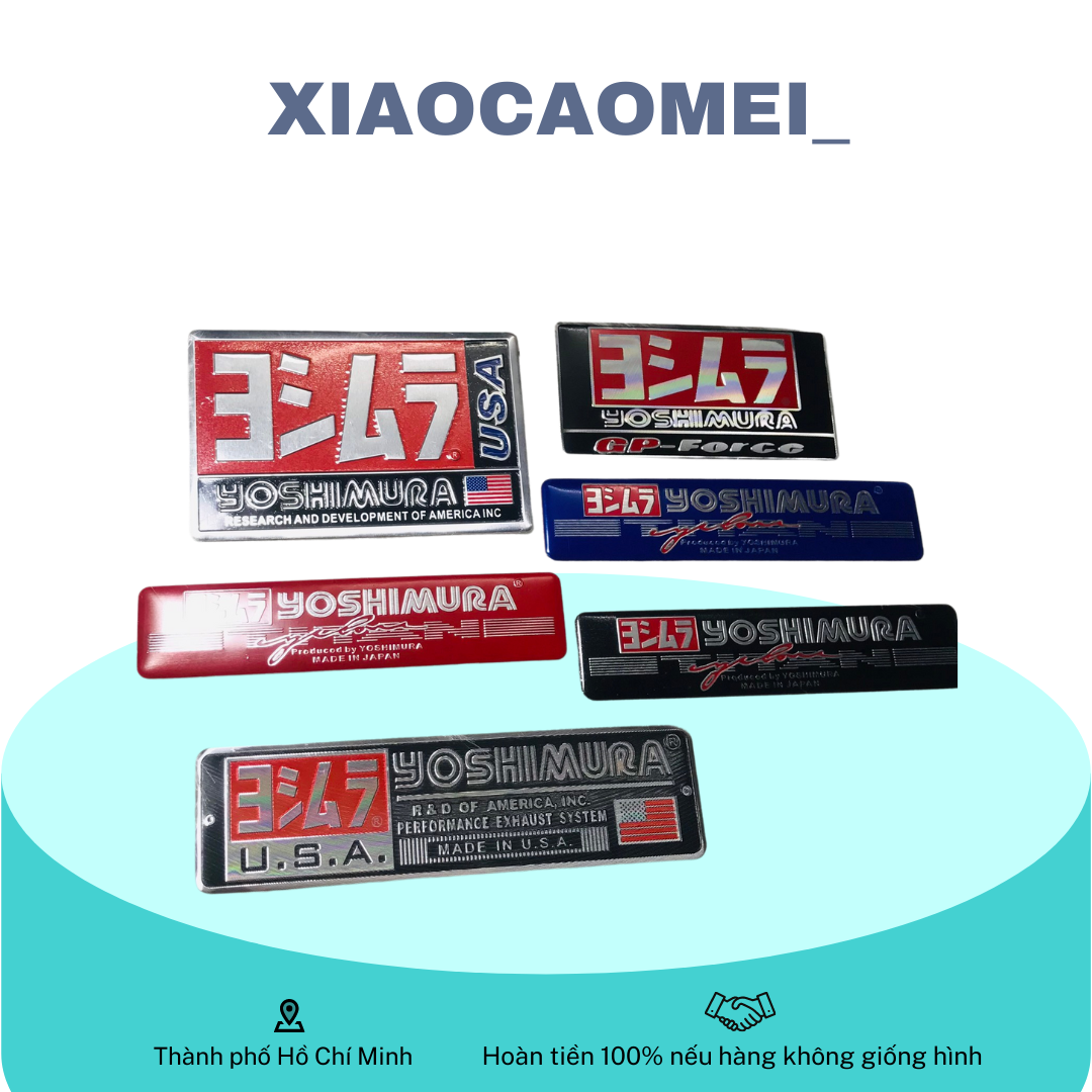Tem nhôm Yoshimura, đề can dán xe máy, xe ô tô giá rẻ, phụ kiện trang trí xe