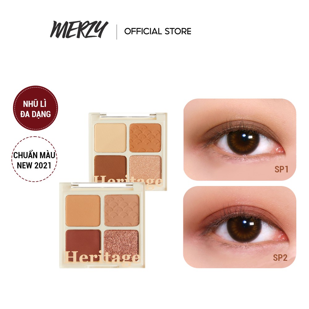 Bảng Phấn Mắt 4 Ô Xinh Lung Linh Merzy The Heritage Shadow Palette 8g