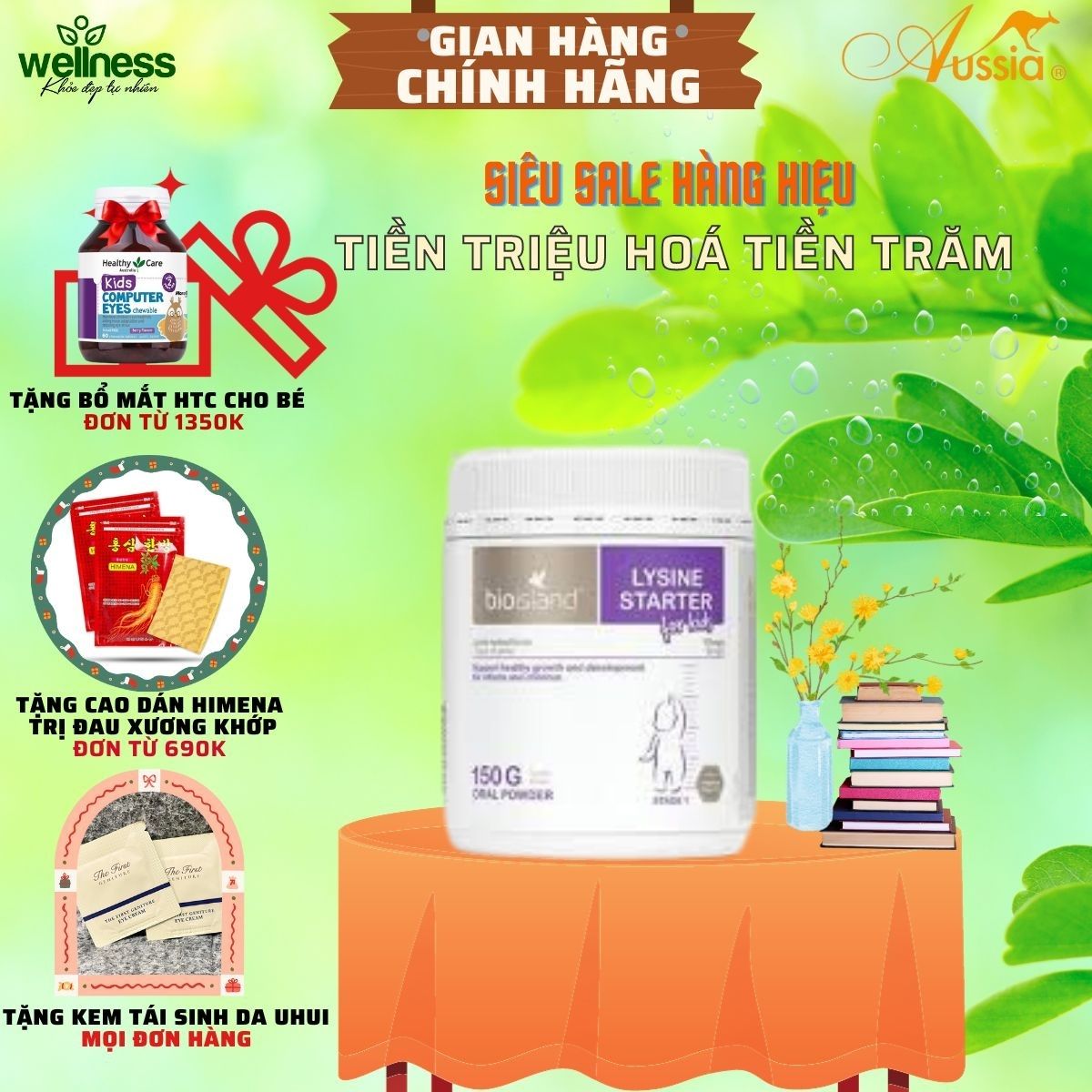Bột tăng chiều cao của Úc Bio Island Lysine Starter for Kids 150g