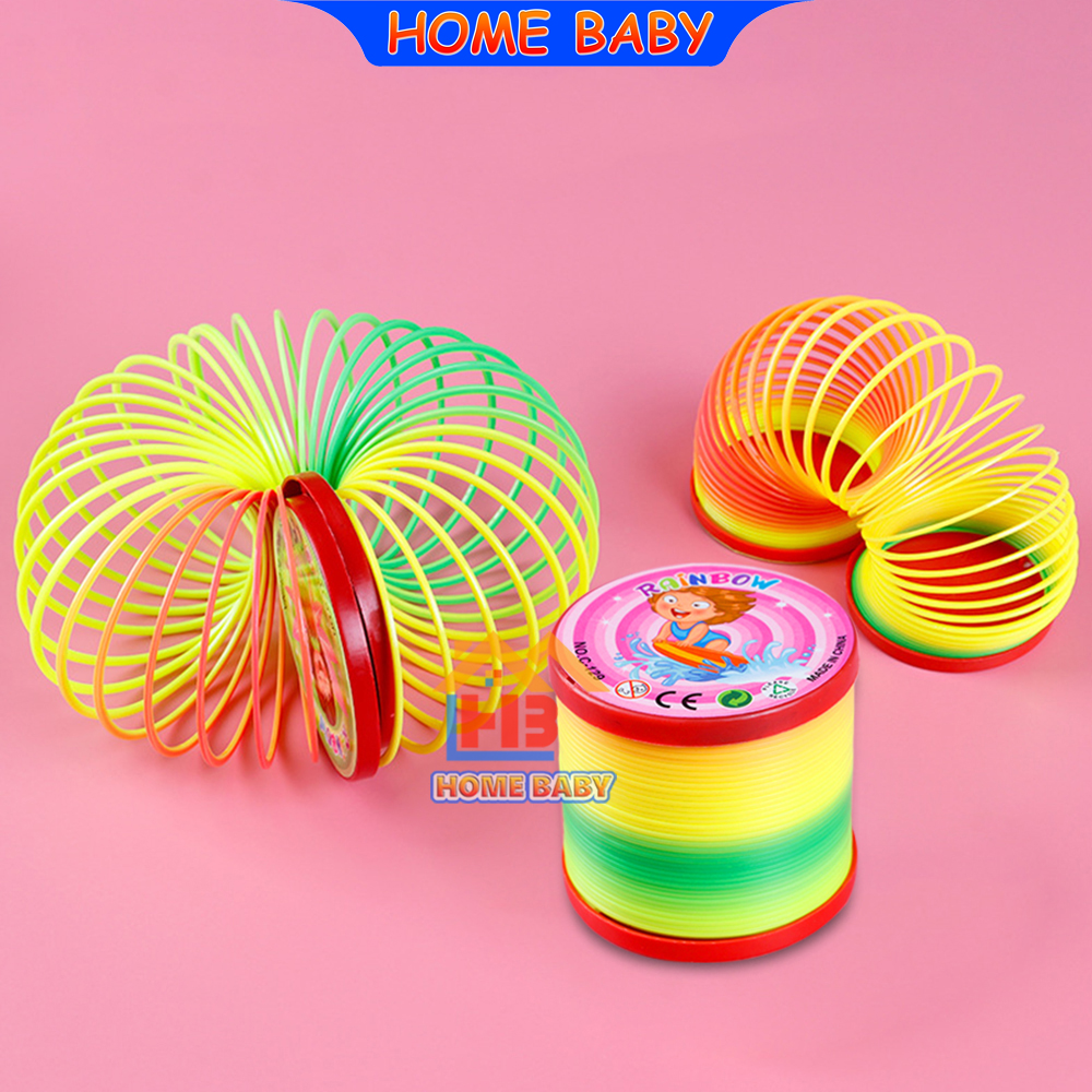 Đồ chơi Lò Xo Cầu Vồng SIZE TRUNG - Chất liệu nhựa ABS an toàn, Không gây nguy hiểm, Nhiều màu sắc bắt mắt, Đồ chơi giải trí- Home Baby