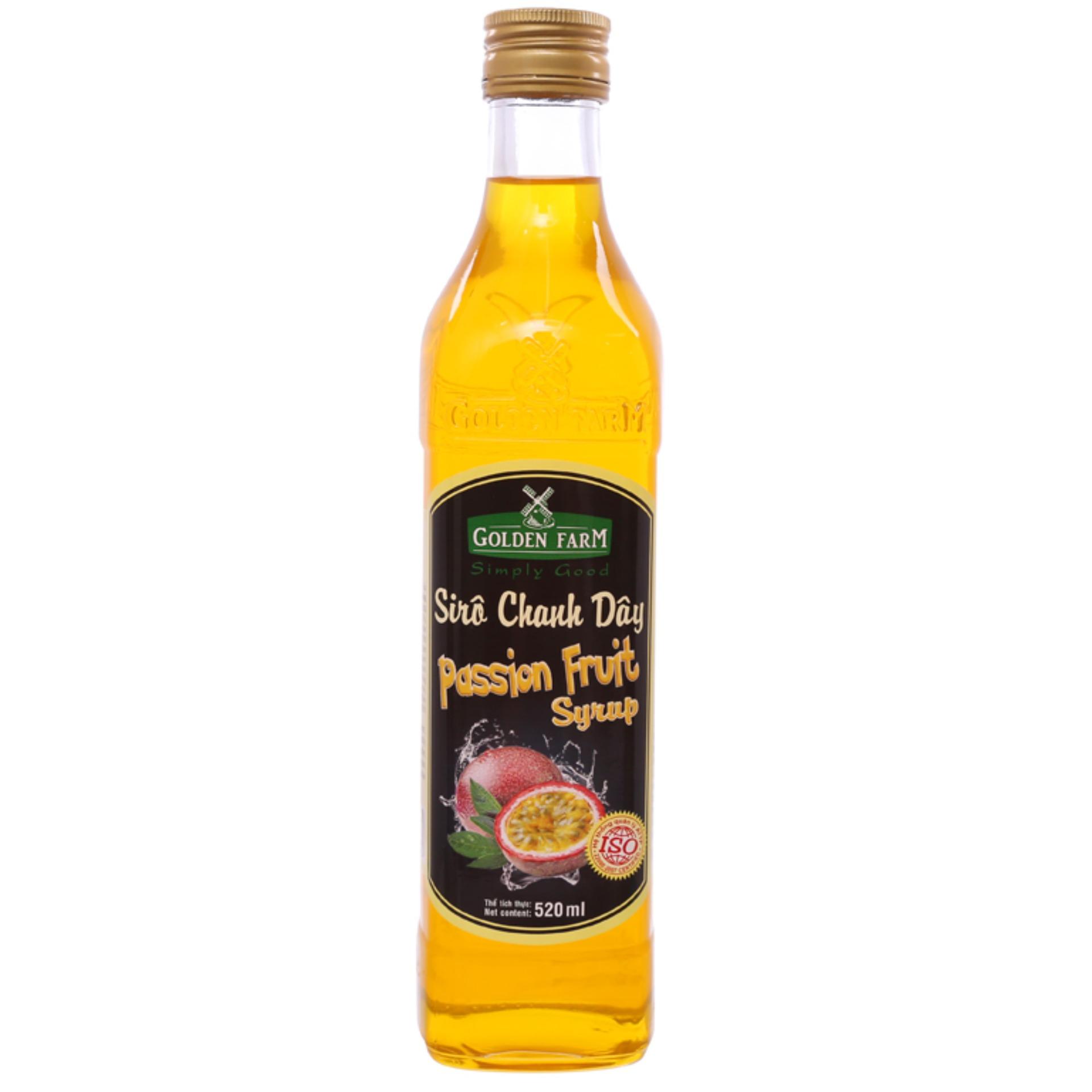 Siro Golden Farm hương chanh dây Chai 520ml - Gia store