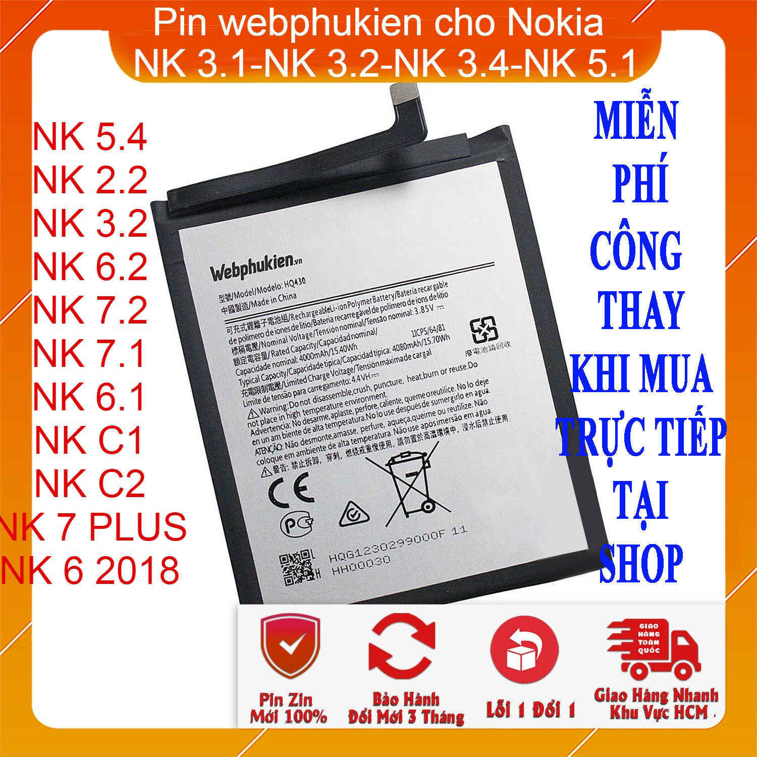Pin zin hiệu webphukien dành cho máy nokia 3.1,nokia 3.2,nokia 3.4,nokia 5.1,nokia 5.4,nokia 7 plus,nokia 2.2,nokia 3.2,nokia 6.2,nokia 7.2,nokia 7.1, nokia 6.1, nokia c2,nokia c1,nokia 6 2018,nokia 8