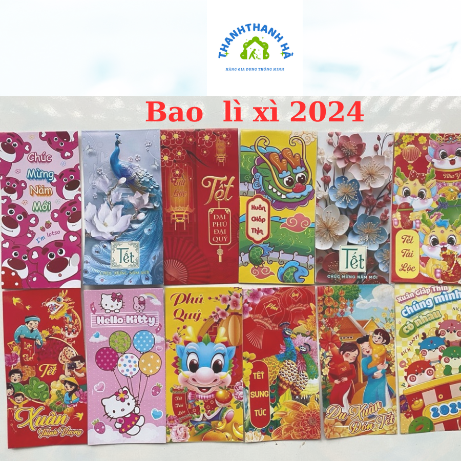 [HCM]Combo 30 Bao Lì Xì Tết Giáp Thìn 2024/ MẪU MỚI/ Bao Lì Xì Nhiều Mẫu Đẹp