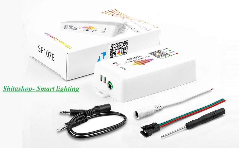 [HCM]Bộ điều khiển Led cảm biến âm thanh  SP107E . Kết nối và điều khiển bằng App điện thoại bằng bluetooth