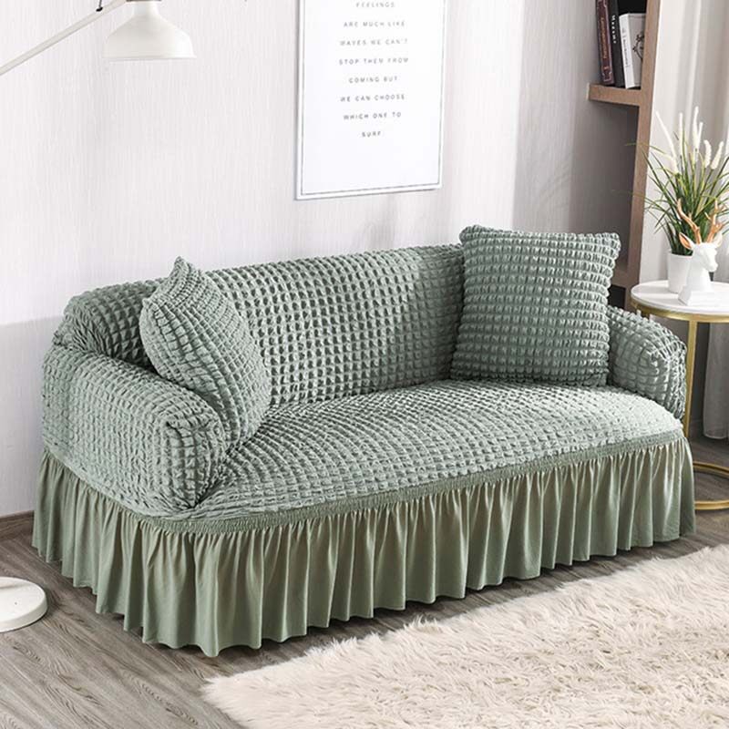 Bọc ghế sofa, bọc ghế trường kỷ đàn hồi mềm màu trơn dễ lắp, đồ bảo vệ nội thất thông dụng bền co giãn với váy