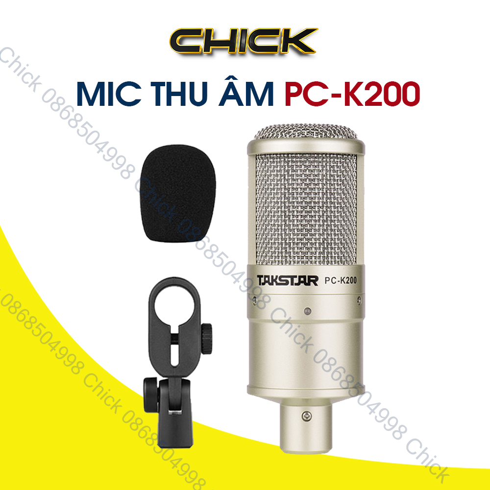 Mic thu âm takstar pc-k200, micro livestream .mic thu âm chính hãng, micro thu âm, karaoke, livestream chuyên nghiệp