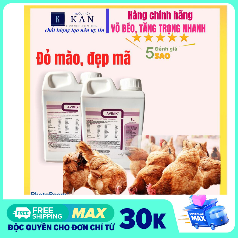 AVIMIX Dung Dịch Siêu Vỗ Béo Giai Đoạn Cuối Cho Gia Súc Gia Cầm, Giúp Tăng Trọng Nhanh, Đẹp Mã Giảm Chi Phí Chăn Nuôi Chai 1 lít