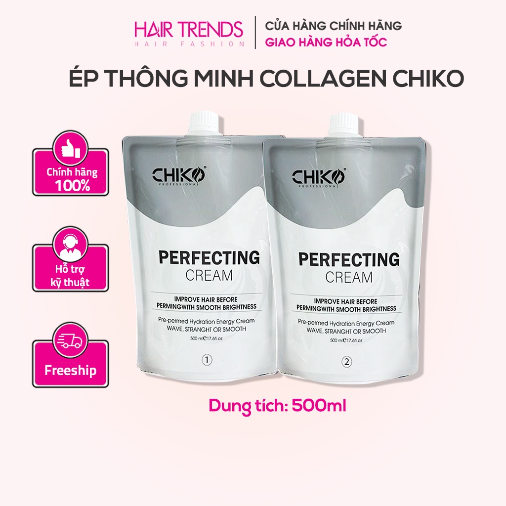Thuuốc ép/duỗi tóc collagen thông minh CHIKO