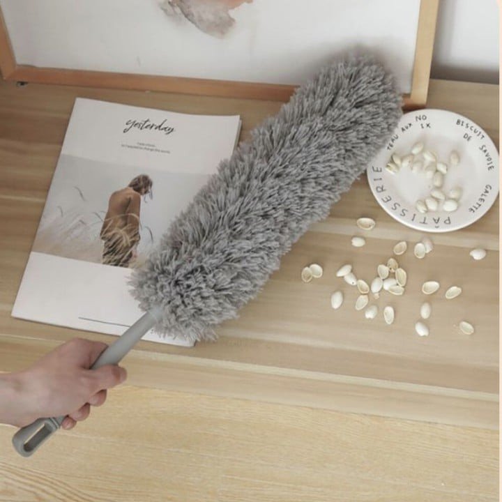 [HCM]Cây chổi lông quét lau bụi mạng nhện trần nhà đa năng cán dài inox rút gọn gập được 90 độ thông minh