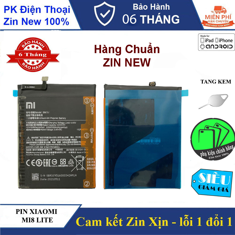 Pin xiaomi mi 8 lite 3350mah - chuẩn bóc máy - nguyên seal