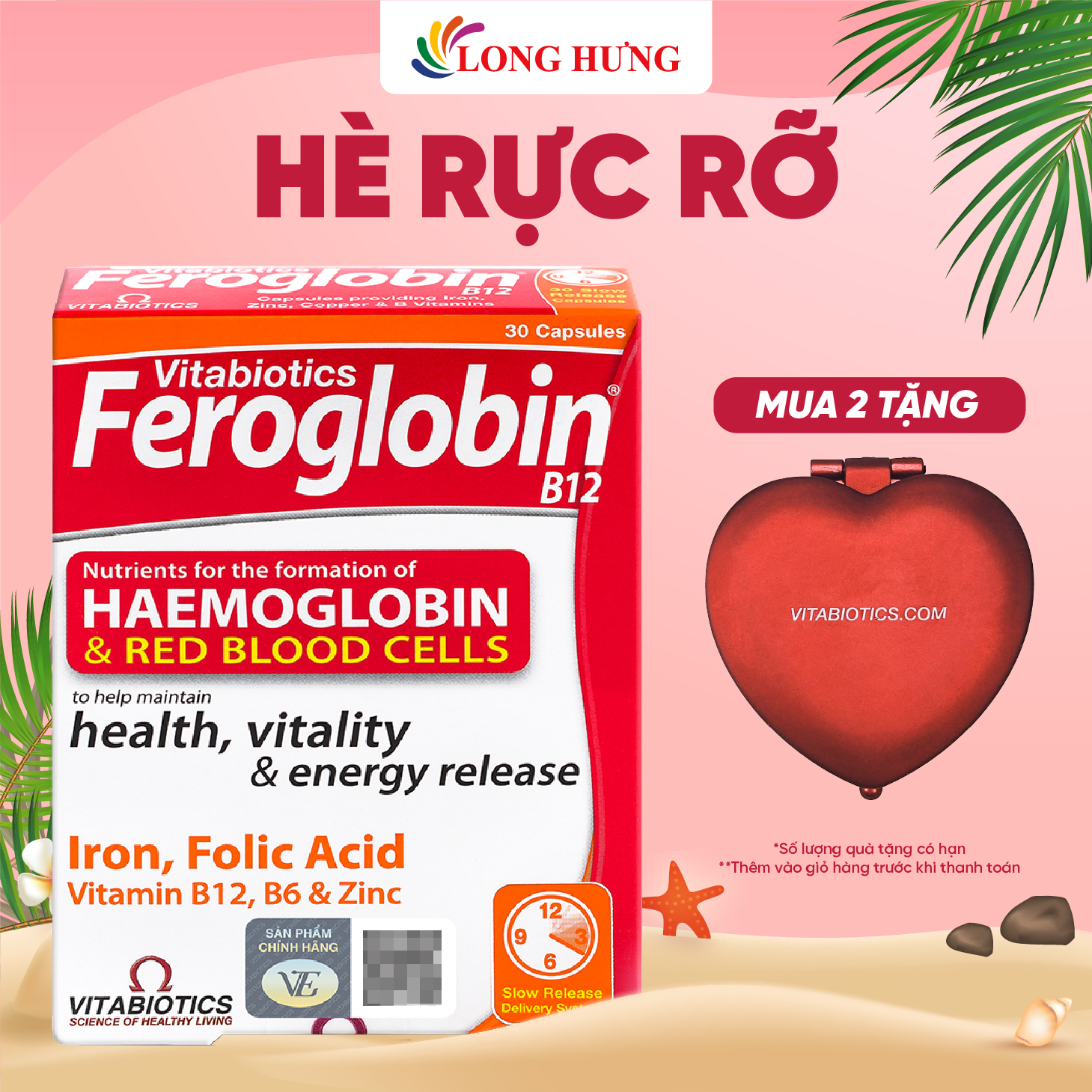 Viên uống Vitabiotics Feroglobin B12 bổ sung sắt