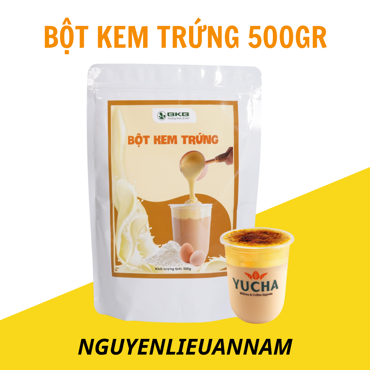 Bột kem trứng bkb thơm ngon túi 500gr
