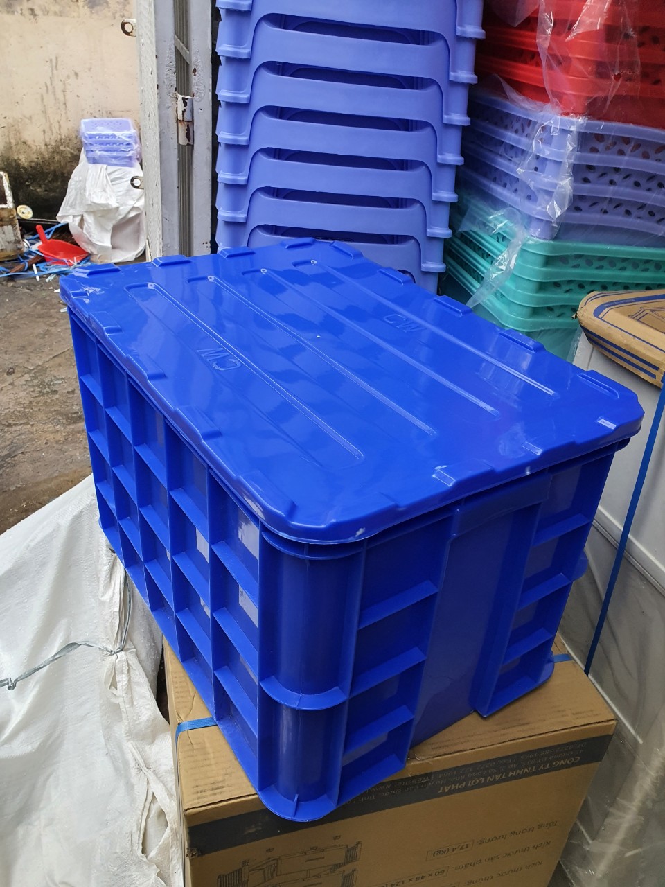 [HCM]BỘ SÓNG NHỰA BÍT 3T1- KÈM NẮP THÙNG NHỰA HIỆP THÀNH MS: 457 Kích thước (Cm): 610 x 410 x H 310