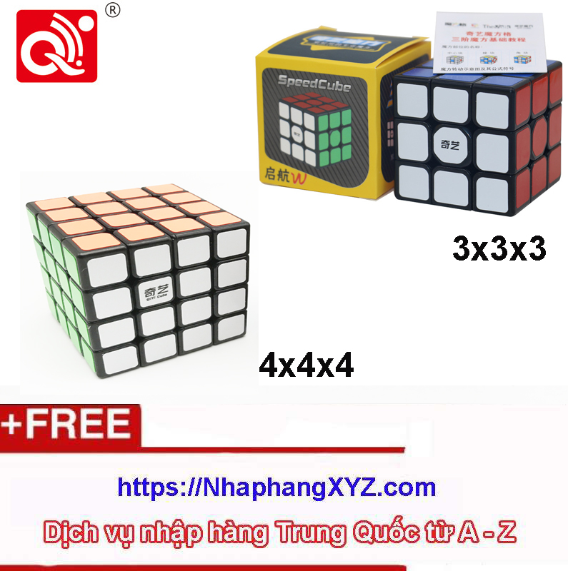 Combo bộ Rubik 4x4x4 và rubik 3x3x3, Hàng Hiệu Qiyi Rubik - Loại Sản Phẩm Có Đại Sứ Thương Hiệu