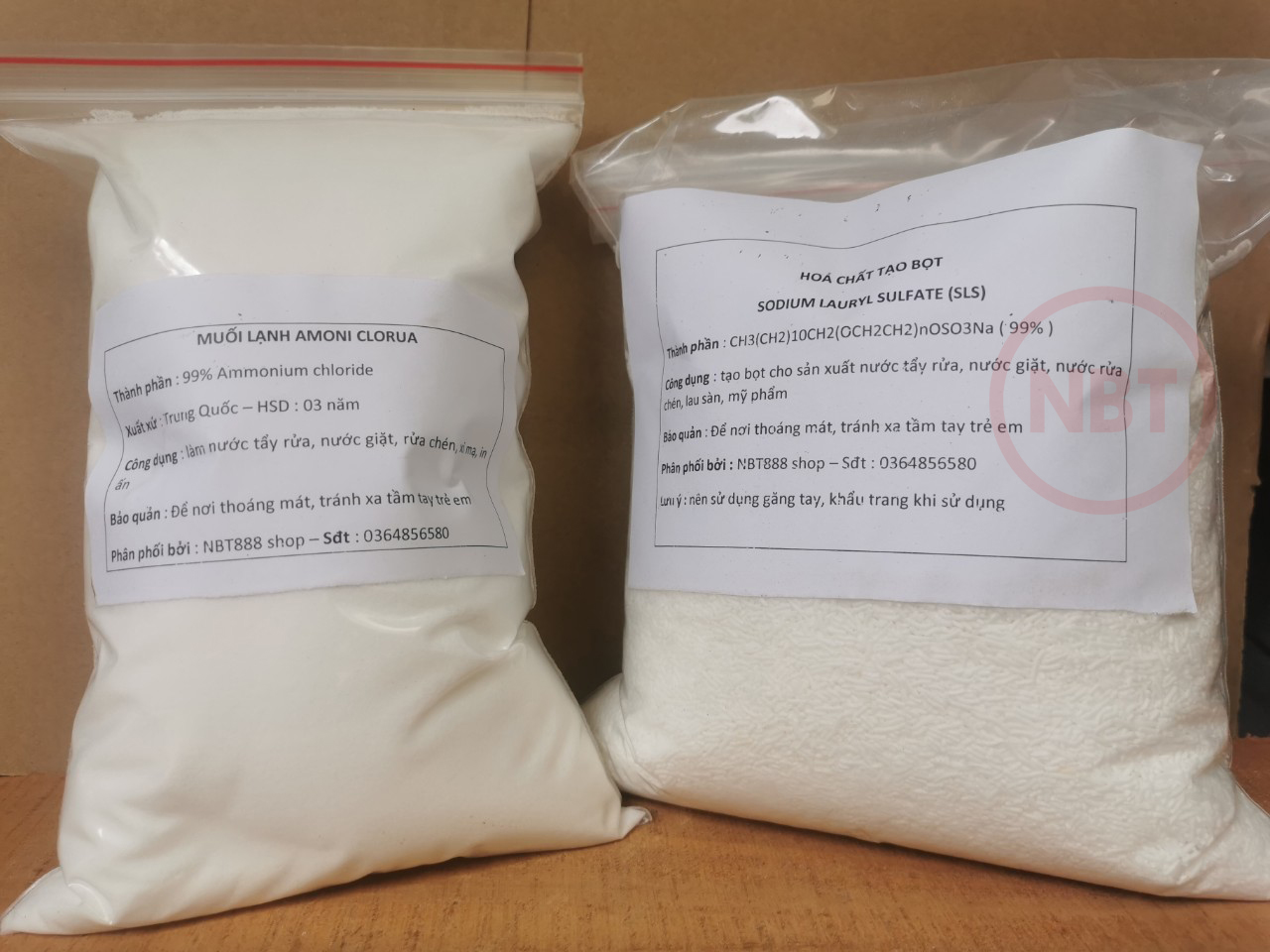 Combo chất tạo bọt sls , muối lạnh chloride
