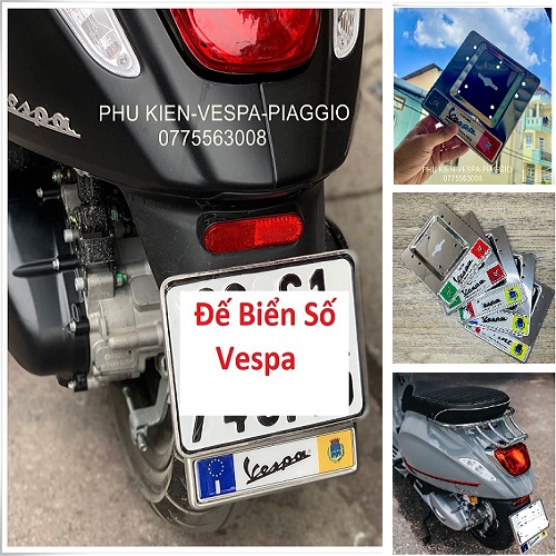 Đế Biển Số Xe Vespa Cờ Ý Hàng Cao Cấp