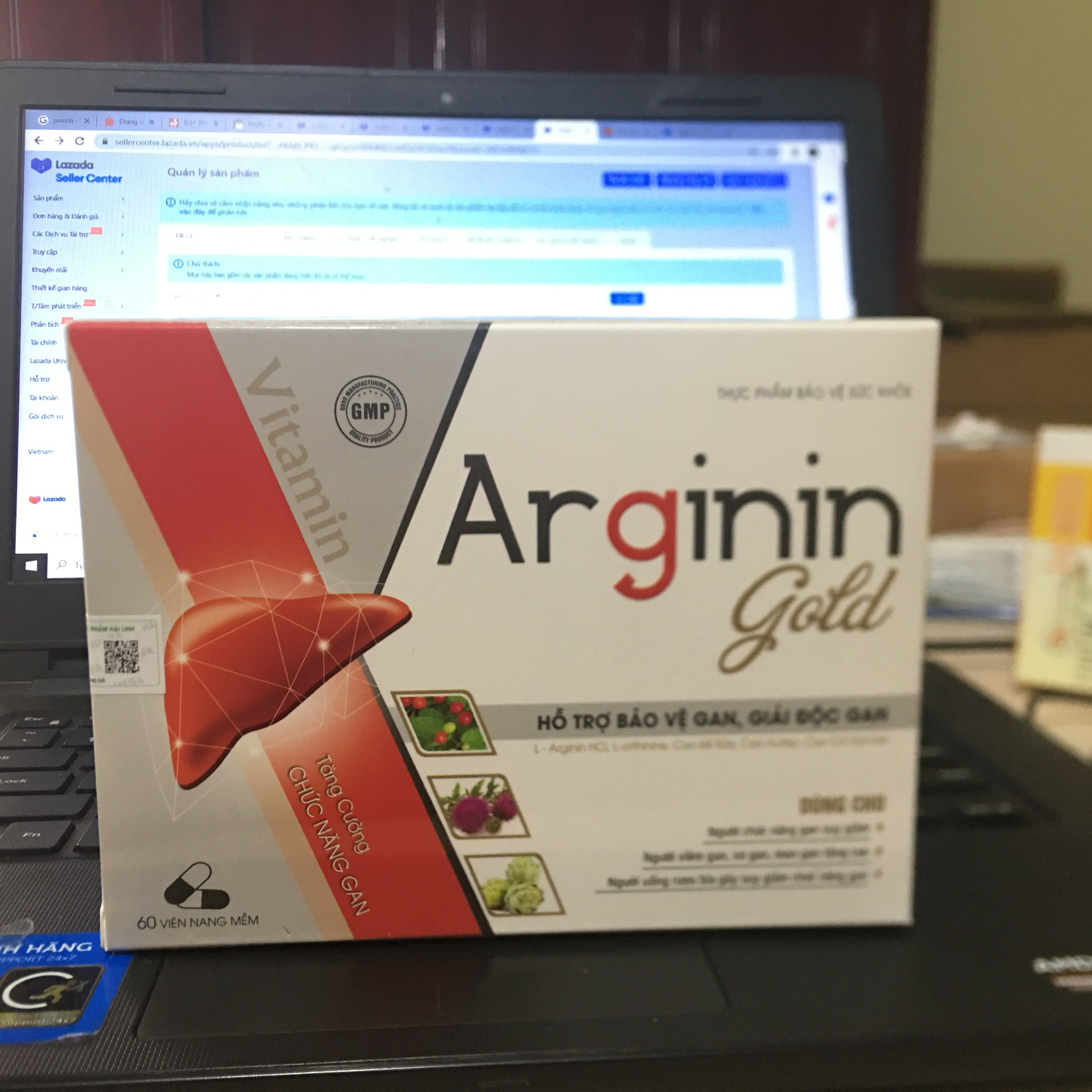 TPBVSK Hỗ trợ bảo vệ gan, giải độc gan ARGININ- chứa L- Arginin HCL, L- orthine, Cao kế sữa,Cao actiso, Cao Cà gai leo - Hôp 60 viên nang mềm