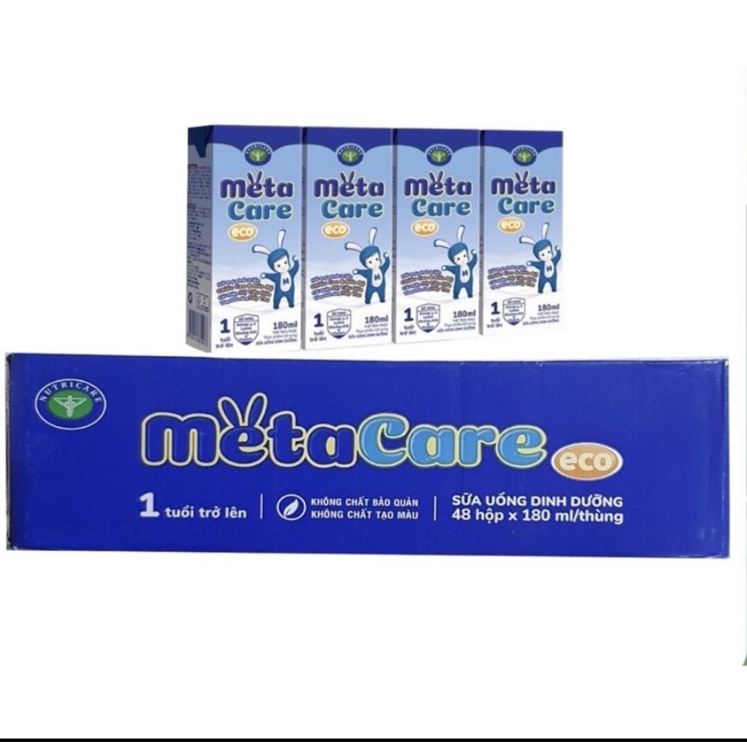 Thùng sữa pha sẵn Metacare Xanh 180ml