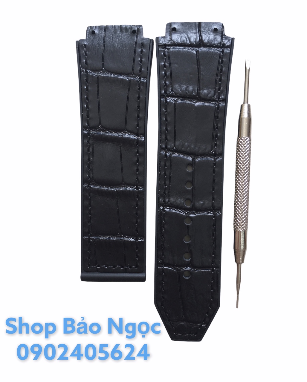 [HCM]GIÁ SỬNG SỐT Dây đồng hồ cao cấp H.U.B.L.O.T case 42 - Lót da vân đen cho đồng hồ size 19-25-22mm