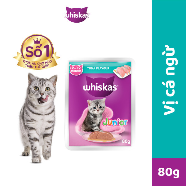 Thức ăn cho mèo con WHISKAS Junior dạng sốt – túi 80g