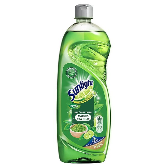 Nước rửa chén Sunlight Khử mùi tanh Matcha Trà Nhật Chai 750g