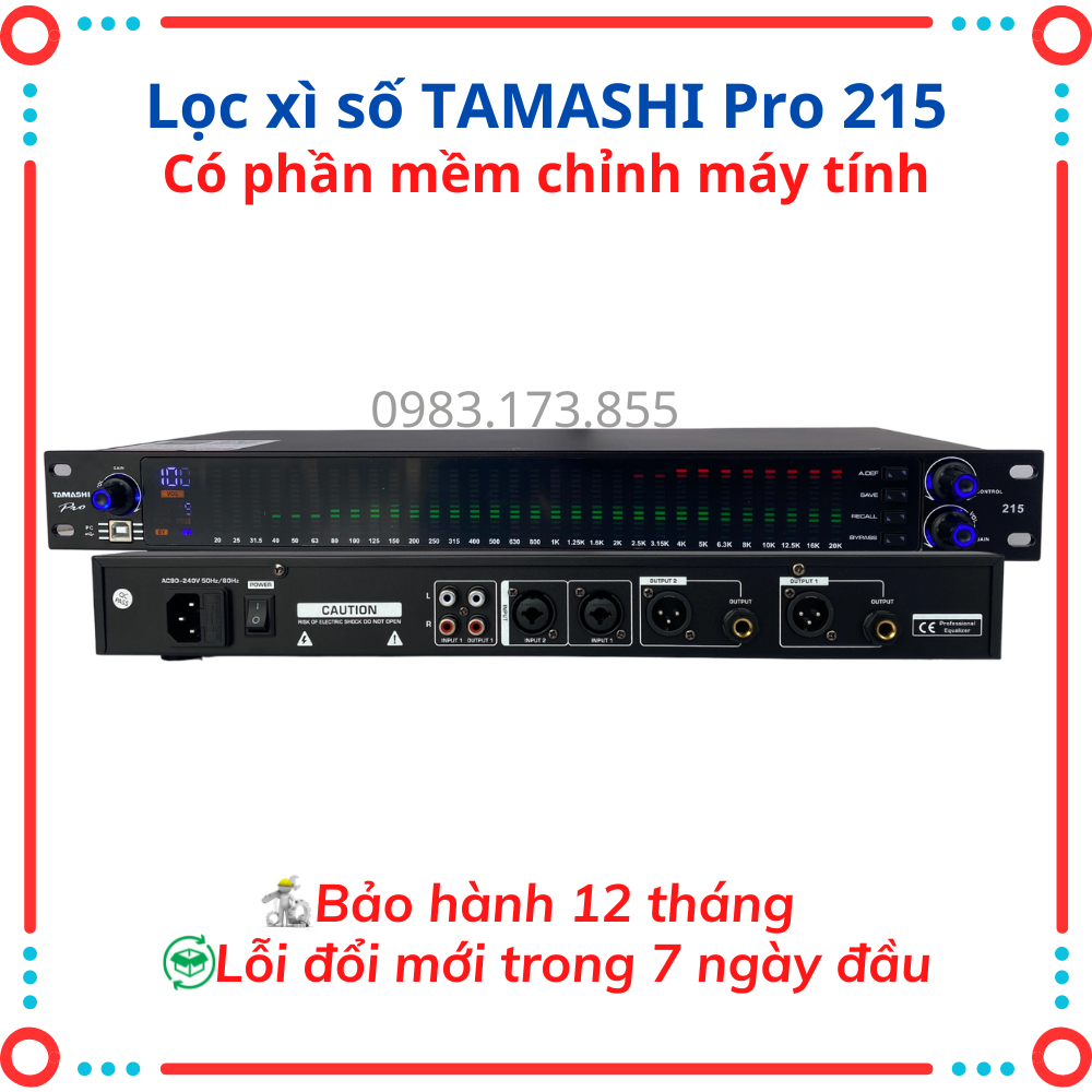 Lọc xì số Tamashi Pro 215 Lọc Tiếng Cực Hay- Loại Bỏ Tạp Âm, Cắt Tần Số Thừa Hiệu Quả, Nâng Bass Trebb Mạnh.Có chỉnh sẵn 7 chế độ riêng biệt.