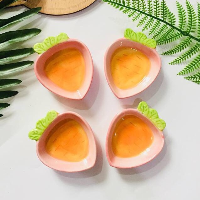 Chén bát gốm sứ cao cấp ăn dặm hình cà rốt mini 40ml ăn dặm kiểu nhật Sumishop2019