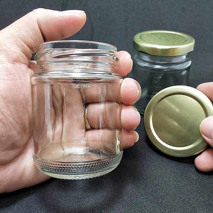 Hũ Thủy Tinh 120ML (combo 8 cái) nắp thiếc vàng - Hủ Thủy Tinh Chưng Yến - Lọ Thủy Tinh 120ML - Hũ Gia Vị - Hũ Thủy Tinh Làm Sữa Chua