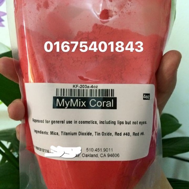 Màu Khoáng Làm Son, bột tạo màu cho son môi Đỏ San Hô