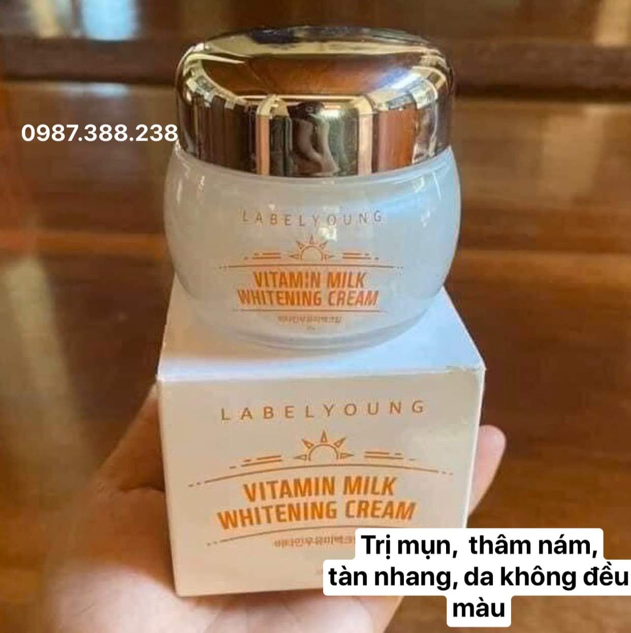 Kem dưỡng trắng ngừa mụn làm mờ thâm nám tàn nhang Vitamin Milk Whitening 55g nội địa Hàn Quốc xách tay