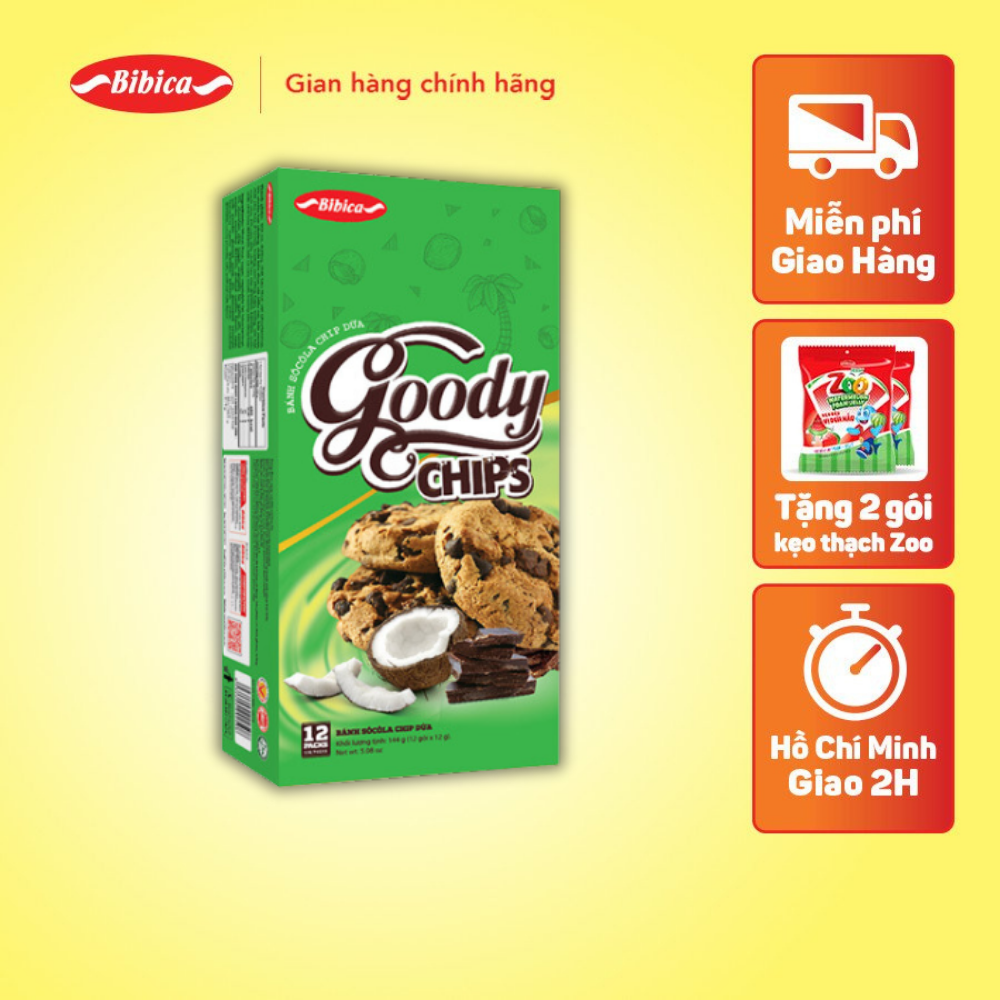 Bánh Goody Chip Dừa Bibica 144g
