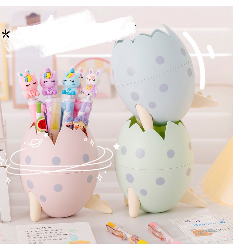 Ống Cắm Bút/Cọ Trang Điểm Hình Trứng Khủng Long