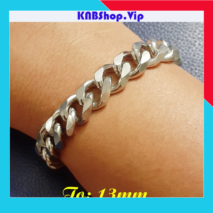 (Hình thật 100%) Lắc tay nam inox kiểu lặc đơn vát cạnh đẹp, không đen, hợp thời trang