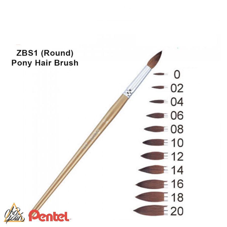 Cọ vẽ màu nước đầu tròn số 0 pentel