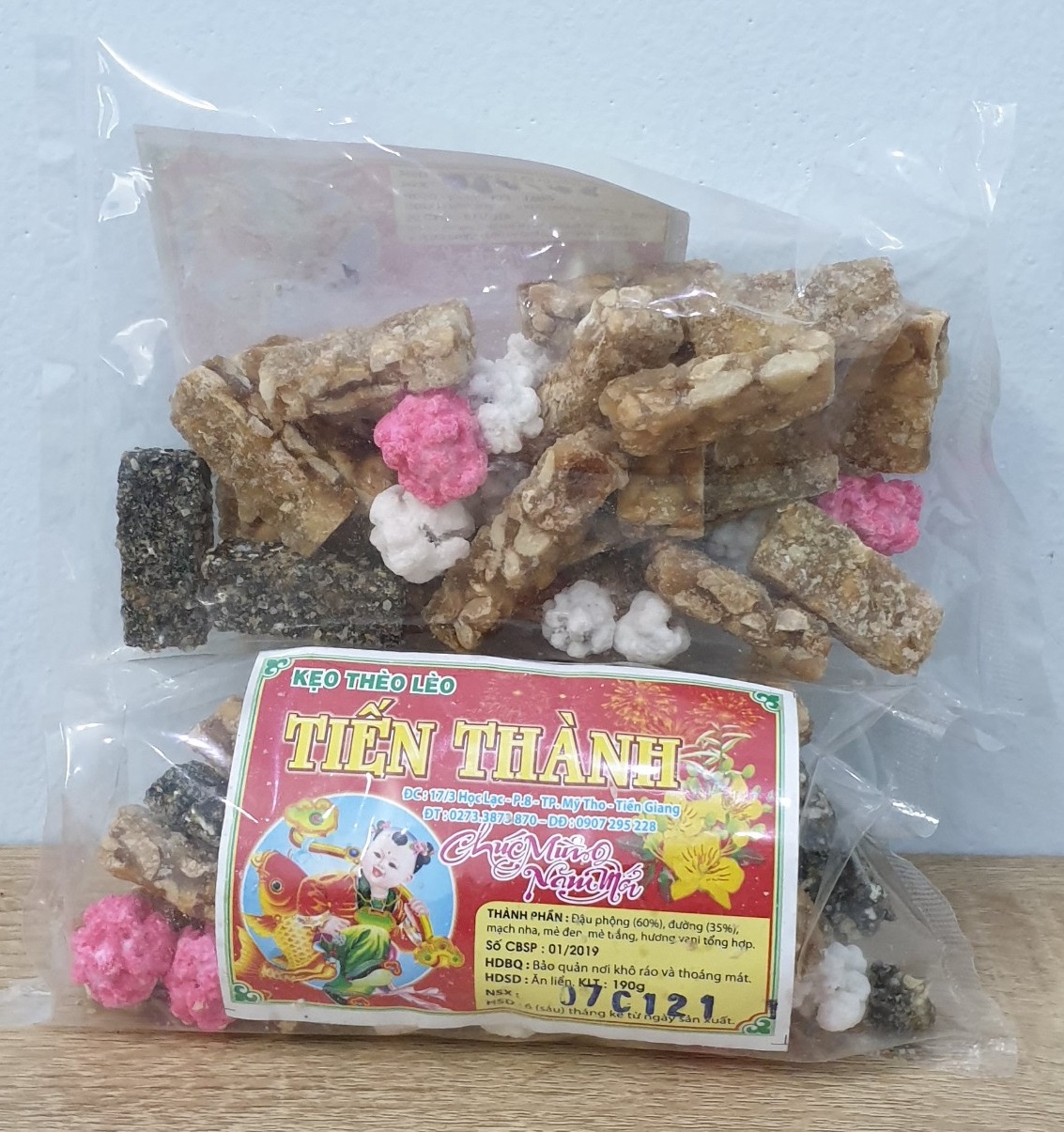 Kẹo Thèo lèo thập cẩm túi 190g - mứt tết - ăn vặt