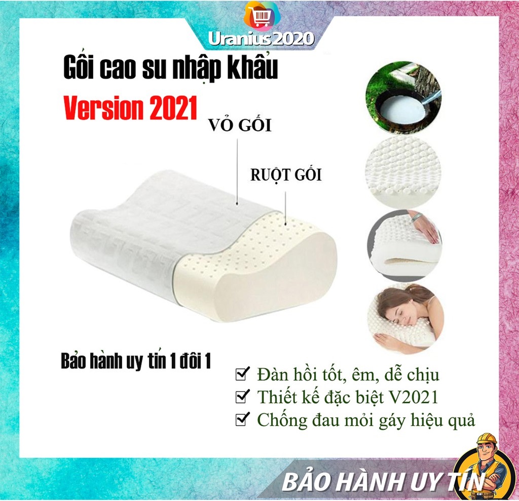 Gối Cao Su Non Chống Đau Cột Sống Dành Cho Người Hay Ngủ Ngáy Dễ Dàng Đưa Người Sử Dụng Vào Giấc Ngủ Nhanh Hơn Vì Độ Êm Ái Mà Mềm Mại Của Gối Cao Su Chính Hãng