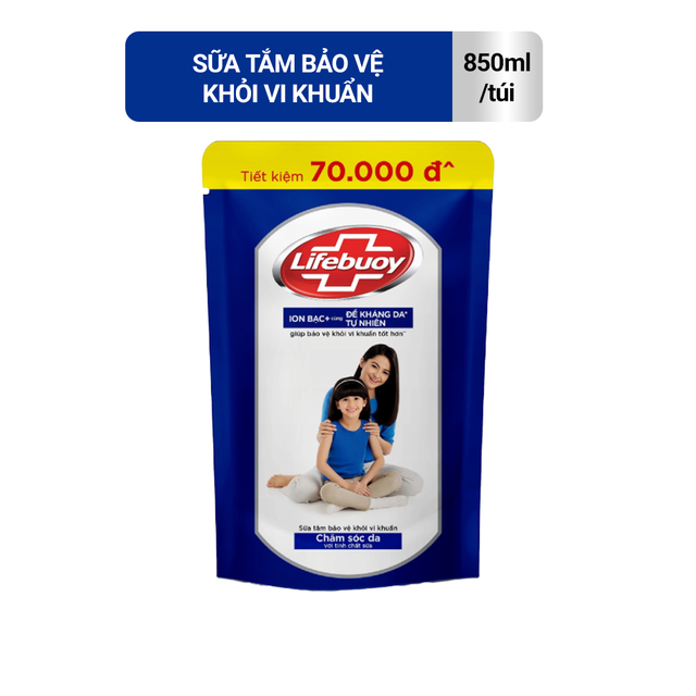 Sữa tắm lifebuoy chăm sóc da túi 850gr