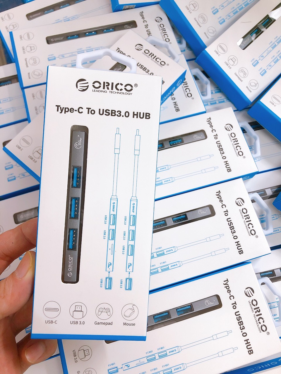 Bộ chia usb type-c ra 4 cổng usb 3.0 - orico ah-13 type-c to usb3.0 hub
