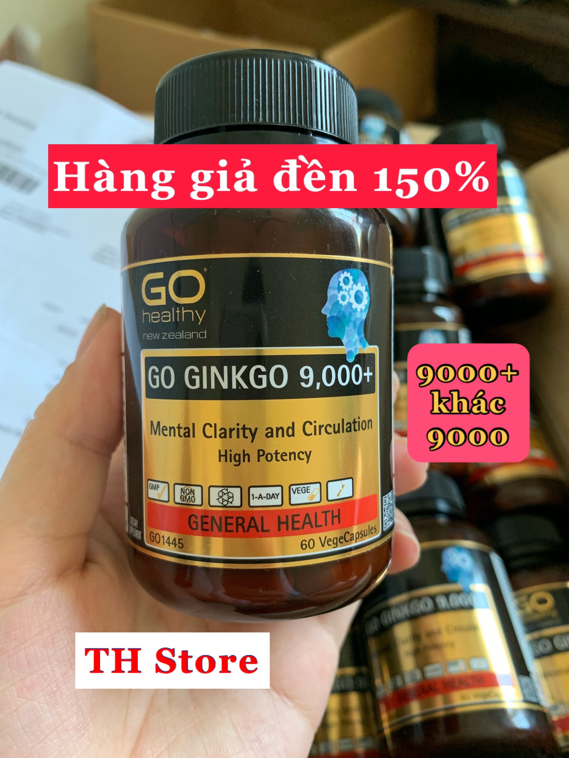 Bill, hàng Air, hộp 60 viên uống bổ não GO GINKGO 9000+ Go Healthy (dùng 2 tháng)