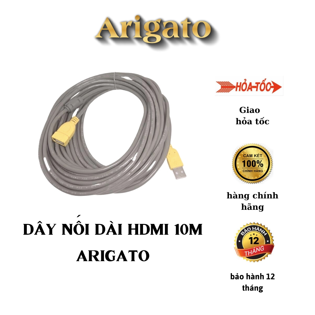 Dây cáp nối dài usb 10m arigato chuẩn 2.0 ,hàng chuẩn chất lượng