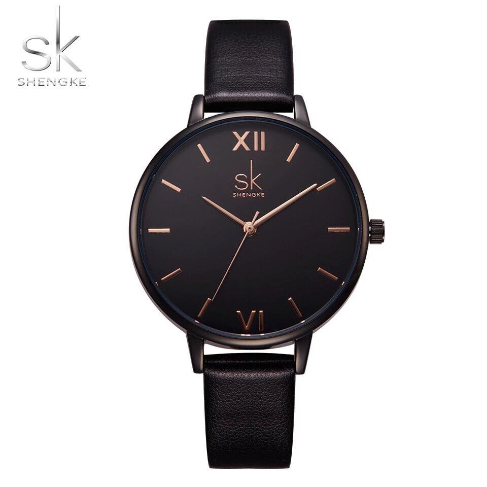 Đồng hồ nữ shengke uk k0039l dây da