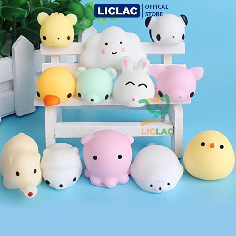 [ HỘP ĐỰNG RIÊNG TỪNG CON ] Combo 10 con đồ chơi Squishy Mochi Hình Thú Siêu Dễ Thương, Đồ chơi trẻ em bằng silicon mềm mại, Đồ chơi chất dẻo giúp bạn giảm stress