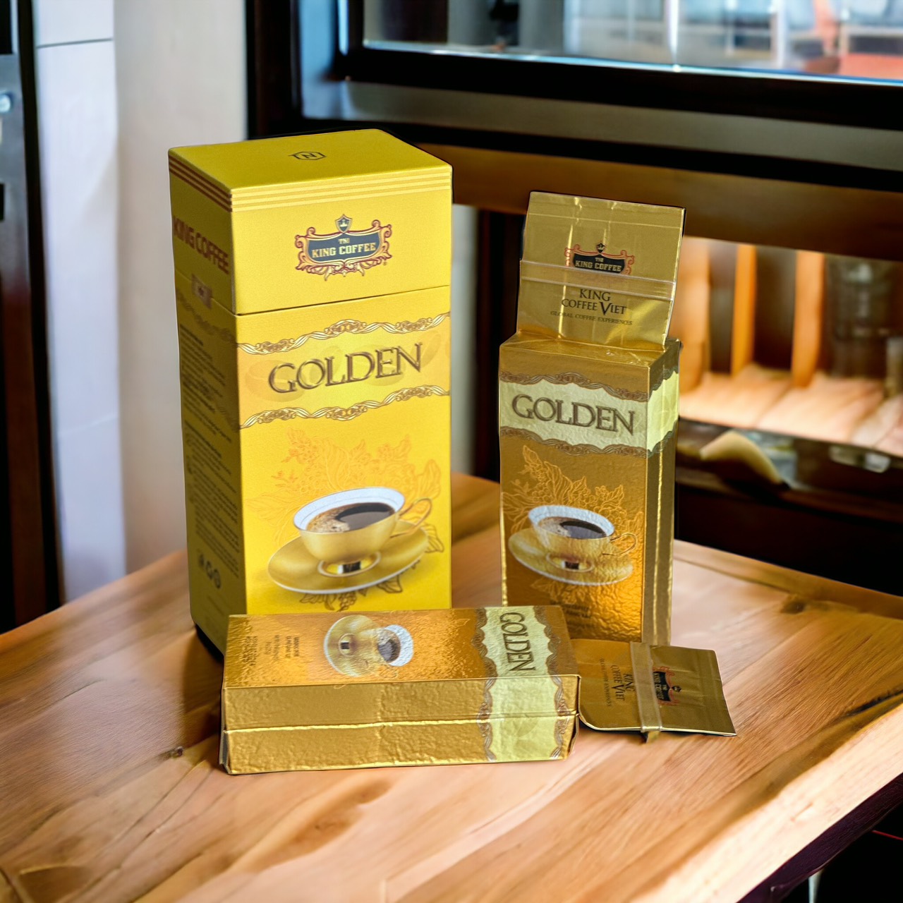 Cà phê King Coffee Golden - Hộp 450gam - Cà phê rang xay cao cấp King Coffee