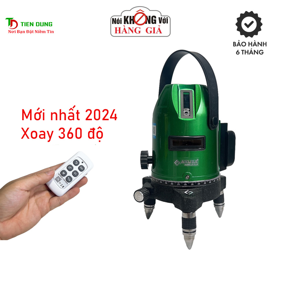  Máy cân bằng laze xanh 5 tia siêu sáng AKUZA AK - 686D hộp nhôm đo xa 80m 